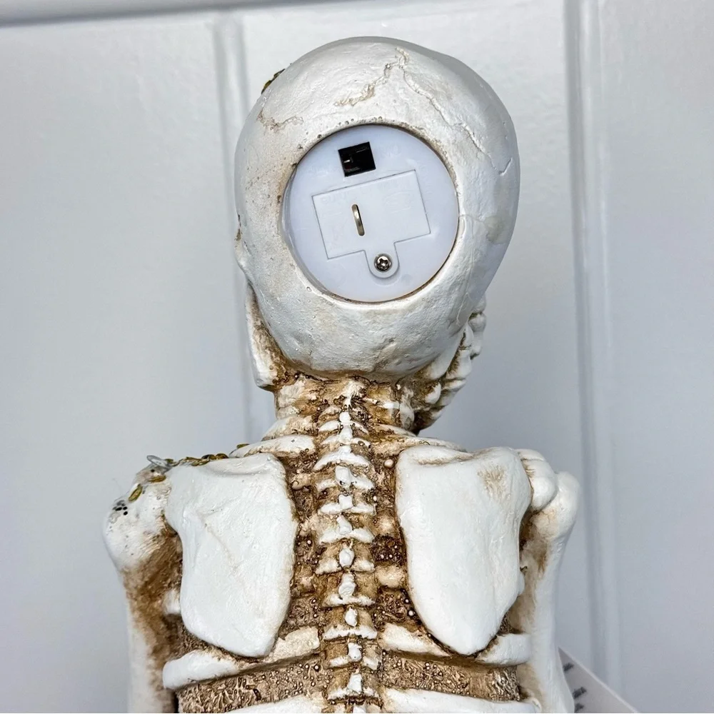 NEW Midnight Manor Light Up Skeleton on Spell Books Halloween Figurine
